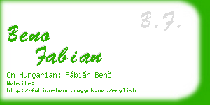 beno fabian business card