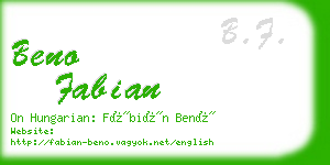 beno fabian business card